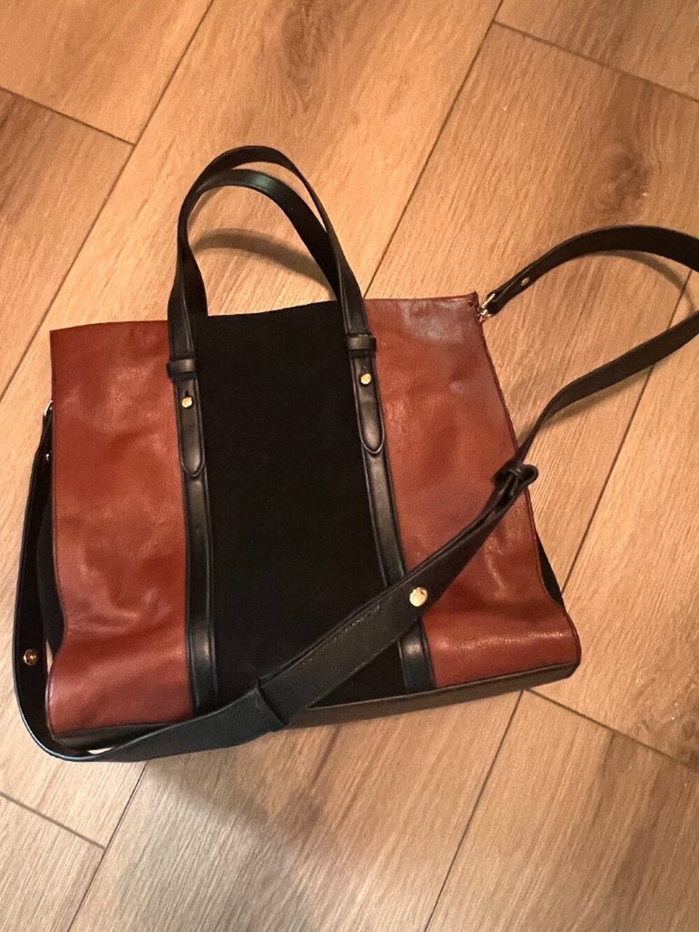 Genuine Leather and Suede Two-Tone Fossil purse/ Shoulder Bag